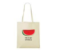 Venus Style This Is Not Watermelon Surrealism Art Parody Funny Fruit Typography Tote Bag Natural