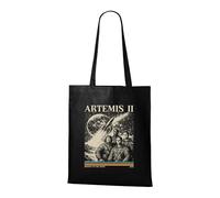 Venus Style Vintage Astronaut Moon Rocket Space Exploration Retro Cosmos Lunar Mission Tote Bag Black