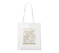 Venus Style Vintage Astronaut Moon Rocket Space Exploration Retro Cosmos Lunar Mission Tote Bag White