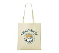 Venus Style Virgin River Northern California Vintage Mountain Badge Retro Pine Forest Hiking Outdoor Adventure Tote Bag Natural