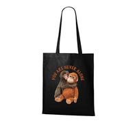 Venus Style You Are Never Alone Monkey Hug Tote Bag - Comfort & Friendship Design Tote Bag Black