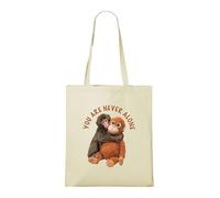 Venus Style You Are Never Alone Monkey Hug Tote Bag - Comfort & Friendship Design Tote Bag Natural