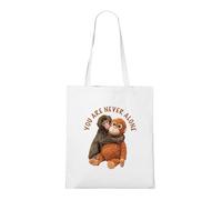 Venus Style You Are Never Alone Monkey Hug Tote Bag - Comfort & Friendship Design Tote Bag White