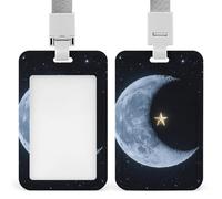 Venus Transit ID Badge Holder Retractable Badge Reel, Vertical Card Name Tag Holder with Breakaway Lanyard, ID Cards Holders Case for Nurse Security Staff Women Men