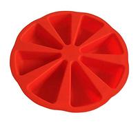 Venus valink 8 Grid Round Silicone Wedges Cake Mould, Triangle Pizza Quiche Mould Non-Stick Chocolate Ice Traym Baking Molds, Homemade Soap Making Mould,DIY Bakeware Pan Kitchen Baking Tool - 27x5cm