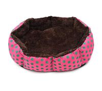 Venus valink Autumn Winter Pet Dog Bed Warm Soft Warm Dot Printed Octagon Dogs House Pet Nest w/Removable Mat Cat Puppy Kennel Sleeping Beds Bag Kitten Puppy Dog Cats Cushion Mat Sleeping Pad