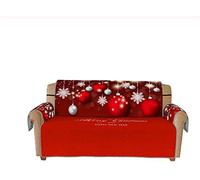 Venus valink Christmas Pattern 3D Christmas Sofa Cover Set Sofa Couch Cover Sofa Protector Home Decor Accessories, L shape 1/2/3 Seater Slipcovers - Red (For two people)