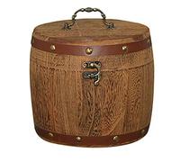 Venus valink Vintage Wooden Barrel Canister Storage Box for Tea Leaf Flour Coffee Bean Nuts Spices, Bean Storage Caddy Container, Vintage Treasure Case Organizer Bucket