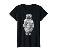 Venus von Willendorf Bodypositive Sculpture Statue Value Graphic T-Shirt, Women, Black, L