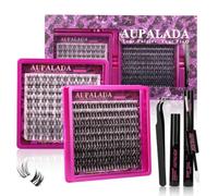 Venus Wispy Lash Clusters Kit Flora Lash Clusters Natural Extension Invisible Thin Band Eyelash Cluster 10-18mm C Curl DIY Individual Lash Extensions Natural Look with Bond&Seal,Tweezers and Remover