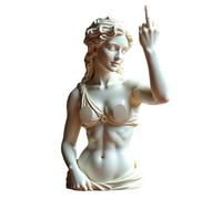 Venus with Attitude Statue - Unapologetic Middle Finger Resin Figurine, 4.72 Inch “Talk to The Hand” Goddess Statue, Versatile Bold Modern Art Decor for Home Office