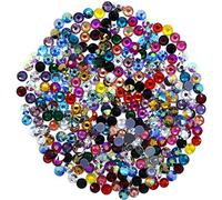 VENUS3 Premium DMC Hot Fix Rhinestone Glass Gemstones Sparkling Flat Back Iron or Glue on Diamante DIY Art and Craft Nail Art Bling Beads (SS6: 1.8-2mm - 500 Stones/Pack, Mixed)