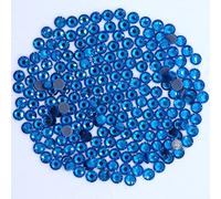 VENUS3 Premium DMC Hot Fix Rhinestone Glass Gemstones Sparkling Flat Back Iron or Glue on Diamante DIY Art and Craft Nail Art Bling Beads (SS16: 3.8-4mm - 200 Stones/Pack, Capri Blue)