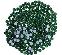 VENUS3 Premium DMC Hot Fix Rhinestone Glass Gemstones Sparkling Flat Back Iron or Glue on Diamante DIY Art and Craft Nail Art Bling Beads (SS20: 4.8-5mm - 100 Stones/Pack, Emerald)