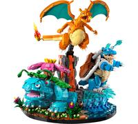 LEGO Pokémon Venusaur, Charizard and Blastoise - 3D Model Kit for Adults - 3 Anime Figures for DIY Room or Desk Decor - Collectible Gaming Gift Idea for Fans - 72153