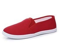 VenusCelia Women's Fortius Canvas Slip-On Sneaker, Red, 4.5 UK