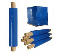 Venuscello® 1 x Pallet Shrink Wrap Stretch Film Blue 400mm x 200m 20mu Cling Wrapping Film Extended Core Roll Waterproof Tear Resistant Use For Packaging Furniture Protection