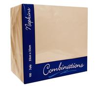 Venuscello 100 Pack Cream Paper Napkins 2-Ply 33cm Disposable Table Napkins - Soft and Strong Paper Serviettes for All Occasions - Everyday Tissues for Cleaning Spills & Wiping Surfaces