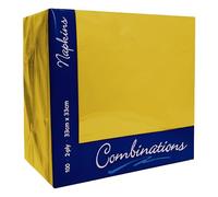 Venuscello 100 Pack Dark Yellow Paper Napkins 2-Ply Disposable Table Napkins - Soft and Strong Paper Serviettes for All Occasions - Everyday Tissues for Cleaning Spills & Wiping Surfaces