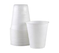 Venuscello® 100 x Disposable White Plastic Cups 7oz Party Tableware Set Catering Supply for All Type of Drinkings
