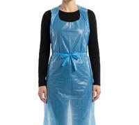 Venuscello® 100 x Heavy Duty Blue Disposable Aprons Adults Polythene PPE Protective Aprons 16 Micron Waterproof for Food Preparation Cleaning Catering Hygiene