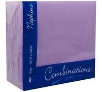 Venuscello® 100 x Serviettes Paper Napkins Lavendar Disposable Recyclable Tissue 2-Ply 33cm for Catering Wedding Birthday Parties