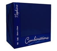 Venuscello 100 x Serviettes Tissue Paper Napkins Navy Blue Disposable Recyclable 2-Ply 33cm for Catering Wedding Birthday Parties Dinner Lunch