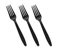 Venuscello 100 x Tithe Black Forks Heavy Duty Plastic Cutlery Set Washable Reusable Ideal for Party | Kid's Parties | Buffets | Picnics | BBQ's | Weddings | Camping