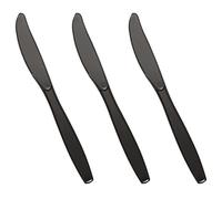Venuscello 100 x Tithe Black Knives Heavy Duty Plastic Cutlery Set Washable Reusable Ideal for Party | Kid's Parties | Buffets | Picnics | BBQ's | Weddings | Camping