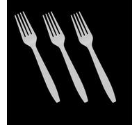 Venuscello 100 x Tithe White Forks Heavy Duty Plastic Cutlery Set Washable Reusable Ideal for Party | Kid's Parties | Buffets | Picnics | BBQ's | Weddings | Camping