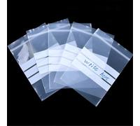 Venuscello 100 x Write on Panel Grip Seal 5 x 7.5 Inch Clear Plastic Polythene Resealable Ziplock Bags for Cookies, Jewelry & Food Storage