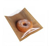 Venuscello® 1000 x Film Fronted Cellophane Front 8.5" x 8.5" Brown Paper and Clear Plastic Food Bags for Sandwich Cookies Sweets