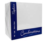 Venuscello® 1000 x Serviettes Paper Napkins White Disposable Recyclable Tissue 3-Ply 40cm for Catering Wedding Birthday Parties - 100 in Each Pack