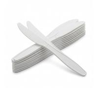 Venuscello® 1000 x Tithe White Plastic Knives Heavy Duty Reusable Strong Grip Lightweight Cutlery for Party Dessert Ice Cream Snacks Picnic Catering Weddings Events