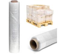 Venuscello® 12 x Pallet Shrink Wrap Stretch Film Clear 500mm x 250m Cling Wrapping Film Non-Extended Core Roll Waterproof Tear Resistant Use For Packaging Furniture Protection