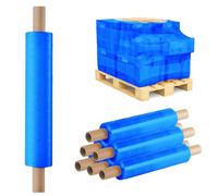 Venuscello® 12 x Power Pre Blue Pallet Wrap Roll Extended Core 400mm x 800m Heavy Duty 9mu Stretch Film Industrial Strength Cling Packaging Shrink Waterproof Tear Resistant For Furniture Protection
