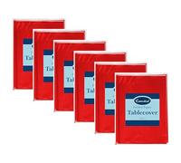 Venuscello 12 x Red Paper Table Cover Cloths, 90cm x 90cm Square, Disposable, Folded, for Birthday Party