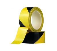 Venuscello® 2 x Floor Marking 50mm x 33m LDPE Black & Yellow Heavy Duty High Visibility Floor Hazard Lane Tape