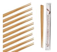 Venuscello 200 Pairs x Tithe Wooden Bamboo Chopsticks Durable Bamboo Sticks 9 Inch - Ideal for BBQ, Chinese, Cake Topper, Chocolate Fountain and Fruits