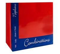 Venuscello® 500 x Combination Paper Napkins Red 40cm x 40cm 2 Ply Serviettes Tissue Napkins for Parties Catering Events Dining Table Use Soft Absorbent Napkins