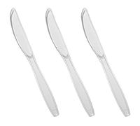 Venuscello 500 x Tithe Clear Knives Heavy Duty Plastic Cutlery Set Washable Reusable Ideal for Party Kid's Parties Buffets Picnics BBQ's Weddings Camping