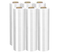 Venuscello 6 Rolls - 400mm x 300m Pallet Wrap - Mega Stretch Shrink Wrap Roll | Clear Non-Extended Core 14mu Cling Film | Waterproof & Tear-Resistant for Secure Industrial Packaging & House Moving