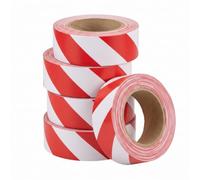 Venuscello® 6 x 50mm x 33m Floor Marking Tape Red White Heavy Duty High Visibility Hazard Safety Lane Aisle Traffic Control Tape