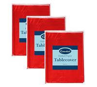 Venuscello 6 x Red Paper Table Cover Cloths, 90cm x 90cm Square, Disposable, Folded, for Birthday Party