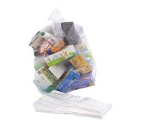 Venuscello® Heavy Duty Bin Liner Bags | 50 Plastic Clear Refuse Builder Bags 18" x 29" x 39" 150 Gauge Rubbish Bags for Home Kitchen & Gardening Garbage Waste