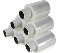 Venuscello® Mini Pallet Shrink Wrap Handy White Stretch Film Clear 100mm x 150m 17mu Cling Wrapping Film Extended Core Roll Waterproof Tear Resistant Use For Packaging Furniture Protection (5)