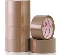 Venuscello Packing Tape - Parcel Tape - Tape - 6 & 12 Rolls with Low Noise (48mm x 40m) - Strong Heavy Duty Brown Tape for Packing Boxes, Secure Sticky Sealing Packaging Tape for Moving House (6)
