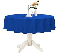 Venuscello Round Plastic Tablecloths Covers Reusable 84" (213cm) for Elegant & Durable Birthday & Events Table Decorations Home Use (10, Dark Blue)
