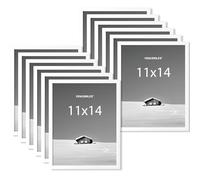 Venusmiles 11x14 inch Poster Frame, 11x14 Picture Frames Matted for 8x10 Photos, Artworks, Prints, Puzzle - Vertical and Horizontal Display - Wall Hanging PVC Photo Frame - White, 12 Pack