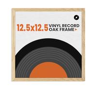Venusmiles Vinyl Record Frame Natural Oak Wood for 12.5 X 12.5 Inches LP Record Album Disply Frame without Mat, Single Groove, Shatter-Resistant Tempered Glass Cover and Wall Hanging Hardware